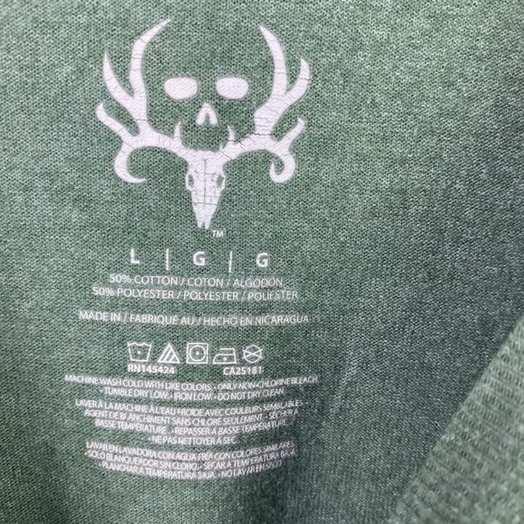 Bone Collector Men's Crew Neck Green T-Shirt Sz LARGE Short Sleeve Hunting Shirt - Picture 4 of 5